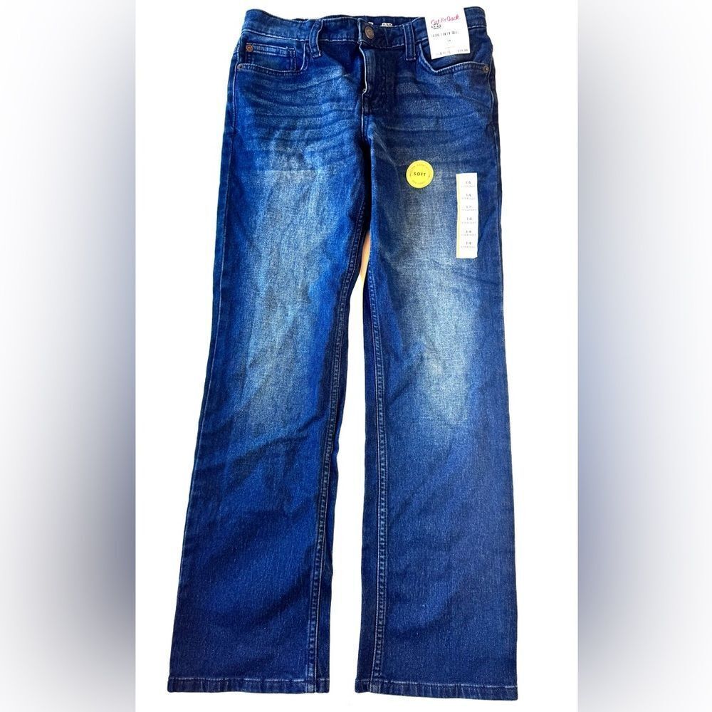 Cat & Jack Boys Dark Blue Stretch Straight Jeans Size 14